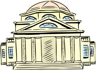 Neoklasik gizlenmiş kapı ile bina