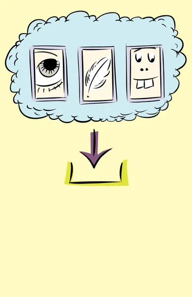 Arquivos delineados para baixar a partir da nuvem —  Vetores de Stock