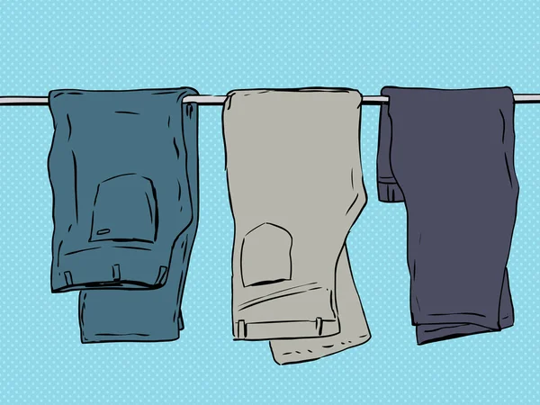Складные штаны на голубом — стоковый вектор