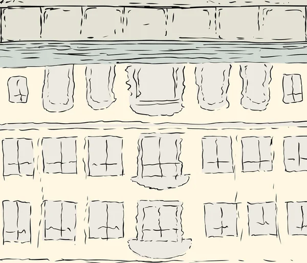Doodle de Drottningholm refletido na água —  Vetores de Stock