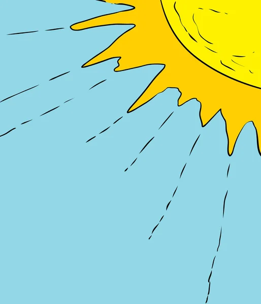 Ilustração de raios que se estendem do sol —  Vetores de Stock