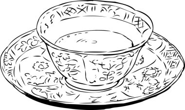 Çin çay fincanı ve tabağı