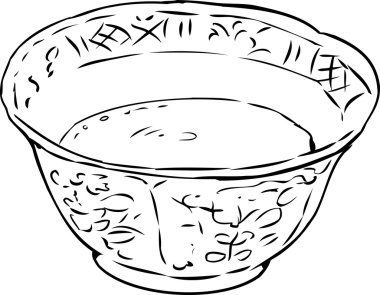 Antika çay fincanı kahve ile özetlenen