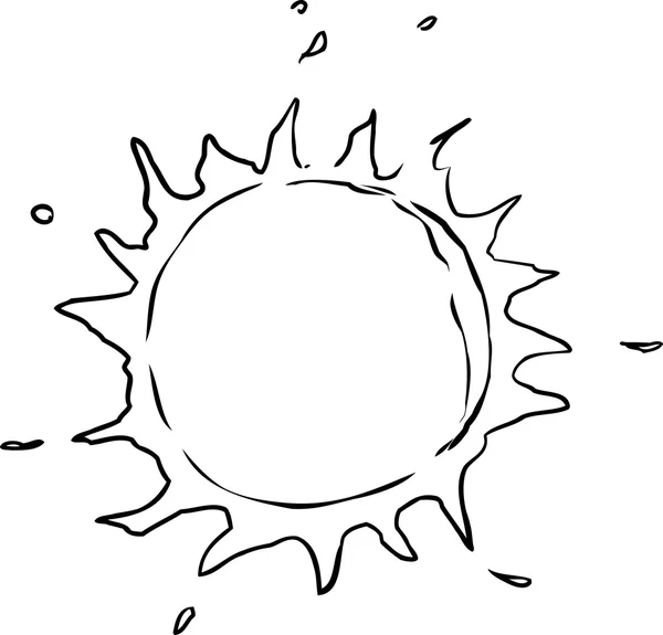 Outline Doodle of the Sun — Stock Vector