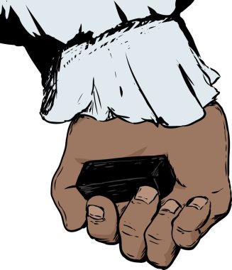 Kömür blok tutan el içinde