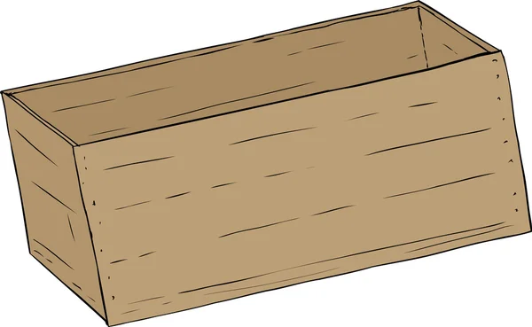 Caja de madera vacía individual — Vector de stock