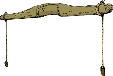 Ahşap boyunduruğu ip sahipleri ile