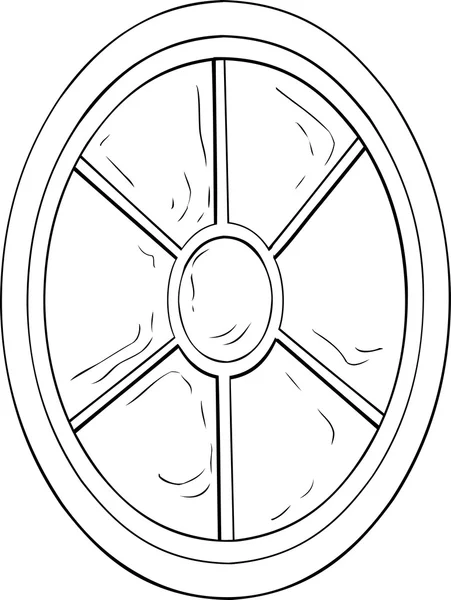 Illustrazione della finestra sagomata ovale — Vettoriale Stock