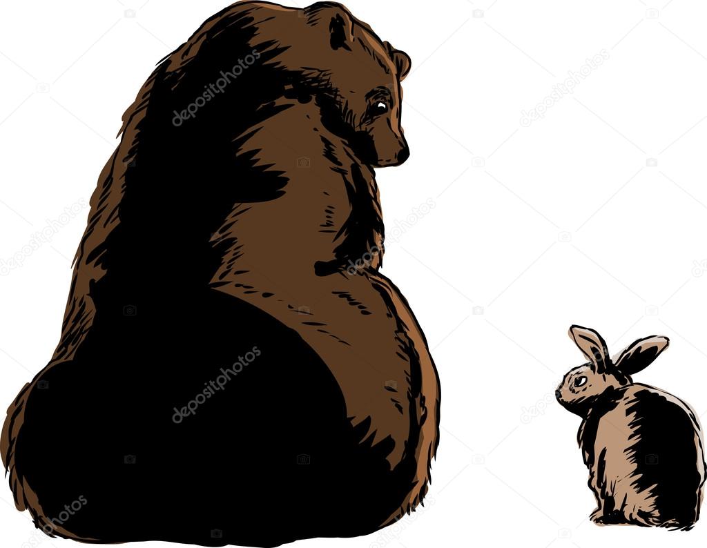 Large brown bear and little rabbit Stock Vector Image by ©theblackrhino ...