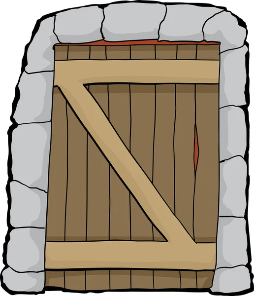 Ilustración de la puerta del calabozo sobre blanco — Vector de stock