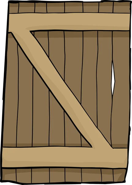 Singola vecchia porta di legno rinforzato — Vettoriale Stock