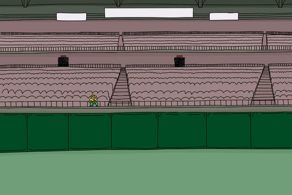 Un ventilador en el estadio vacío — Vector de stock