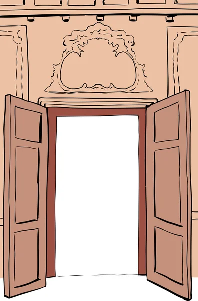 Abbildung zur braunen Rokoko-Tür — Stockvektor