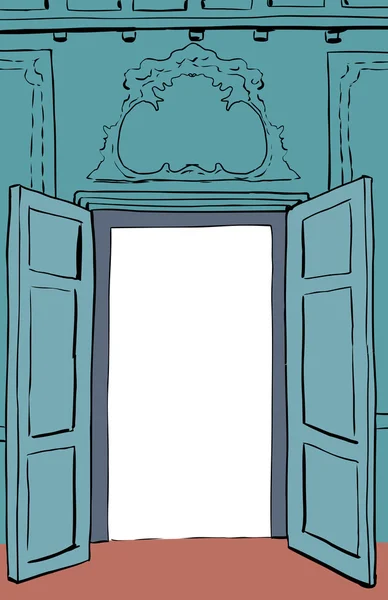 Mavi Rokoko kapılar illüstrasyon — Stok Vektör