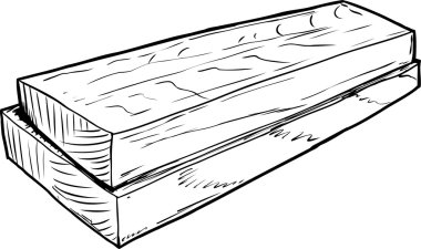 Outline sketch of wooden boards clipart
