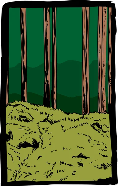 Kartpostal orman iz İsveç ile çerçeveli — Stok Vektör