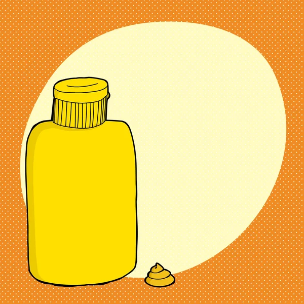 Musztarda butelki na pomarańczowy — Wektor stockowy