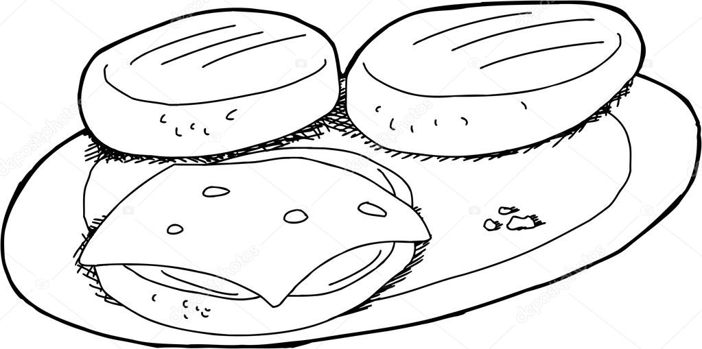 Outlined Burgers on Plate