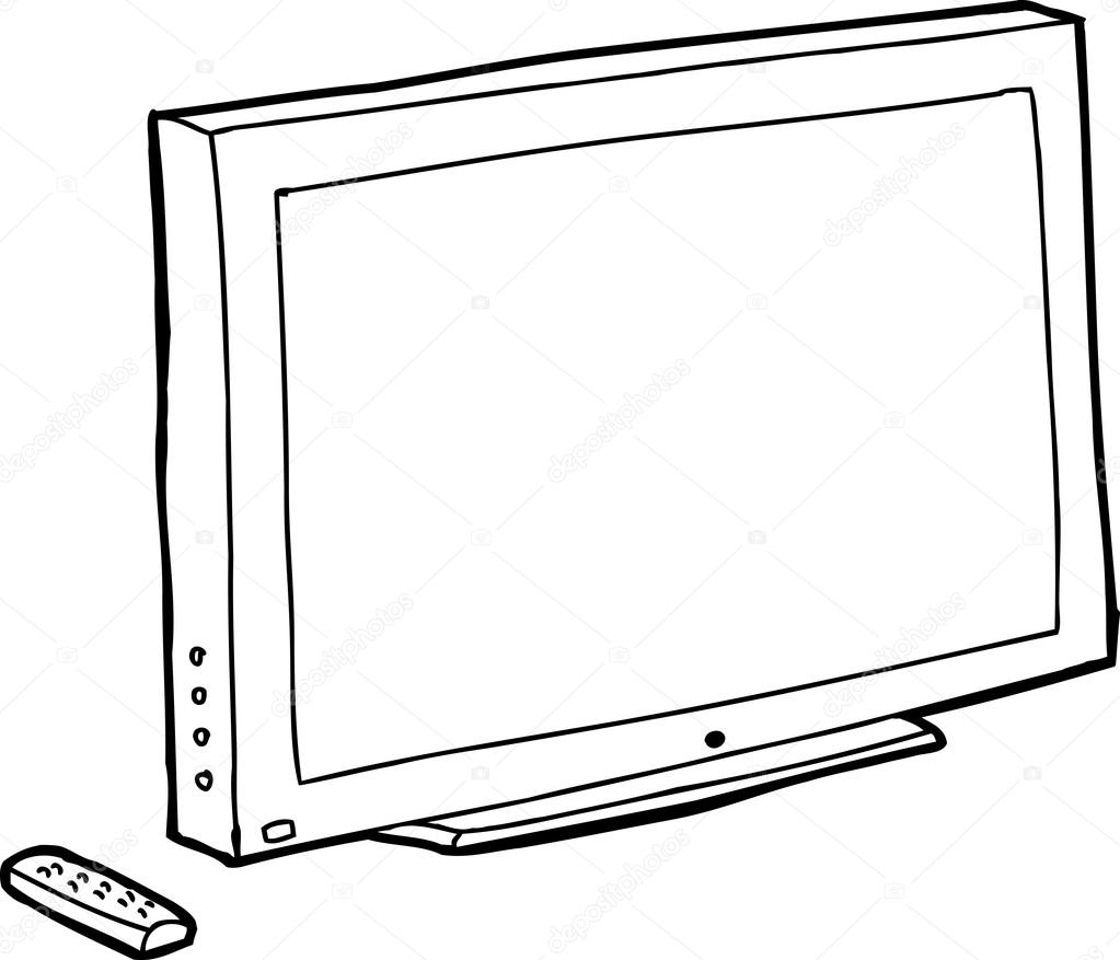 Outline Black TV — Stock Vector © theblackrhino #52759663