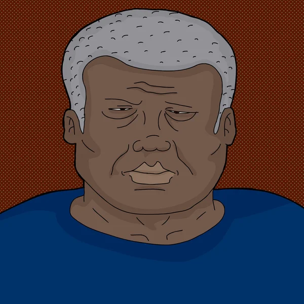 Froncement de sourcils mature noir homme — Image vectorielle
