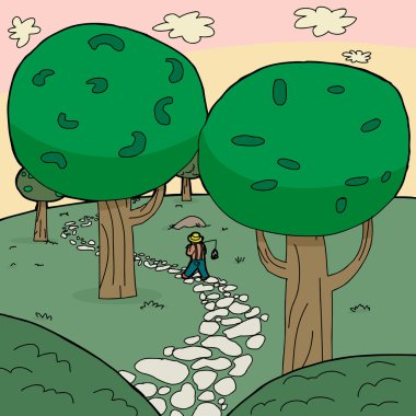 ormanda yürüyüş balıkçı