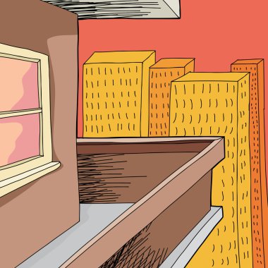 gün batımında balkon