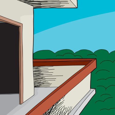Balkon yakınındaki ormanda