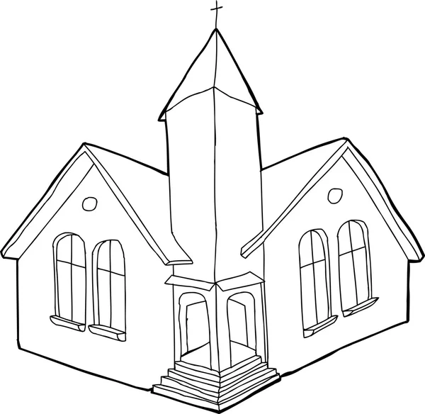 Outlined Christian Church — Stock Vector