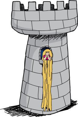 Üzgün Rapunzel iç kale