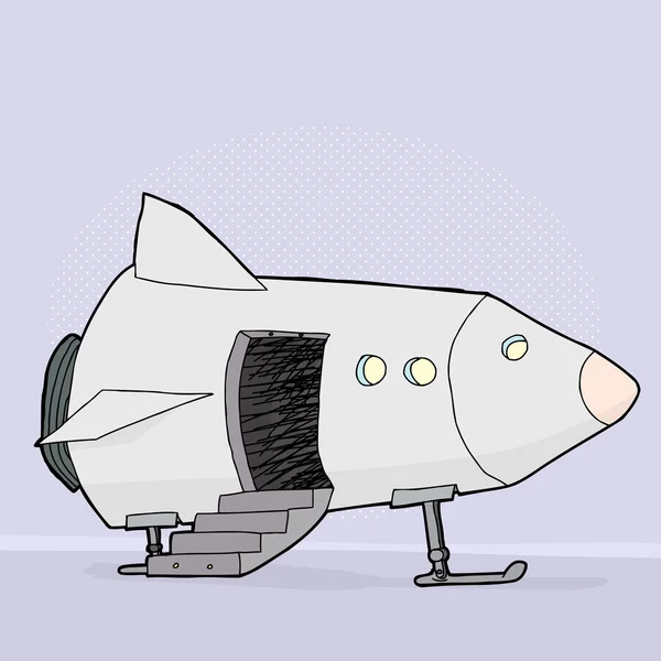 Space Ship met Open deur — Stockvector
