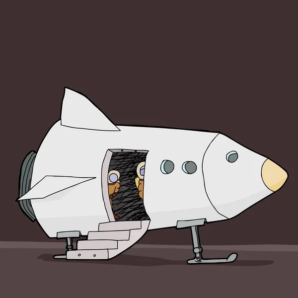 Astronautes à la recherche de navire — Image vectorielle