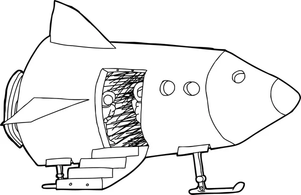 Pilotos esbozados en naves espaciales — Vector de stock