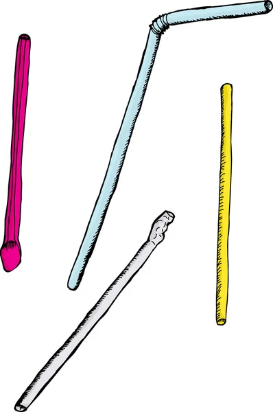 Various Straws — Stock Vector
