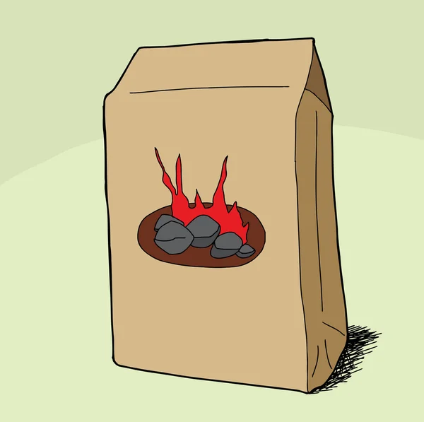 烧烤煤饼袋 — 图库矢量图片