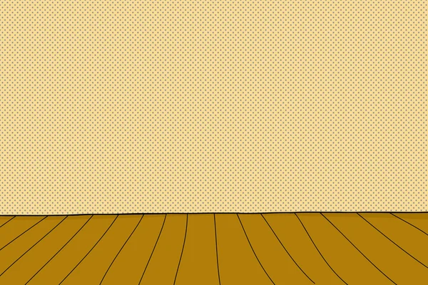 Escenario de madera de dibujos animados — Vector de stock