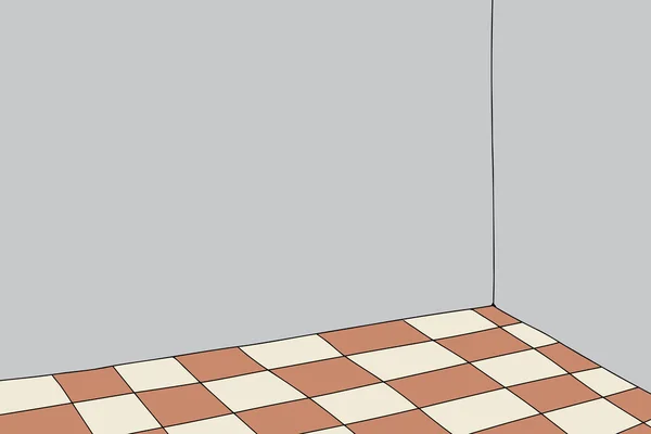 Camera con pavimento a scacchi — Vettoriale Stock
