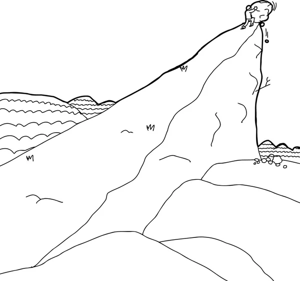 Hombre empujando Boulder Up Hill — Vector de stock