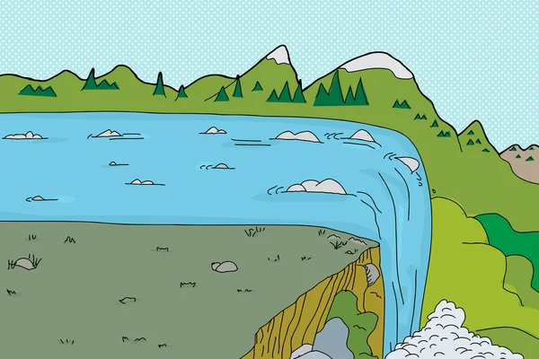 急流と滝の背景 — ストックベクタ