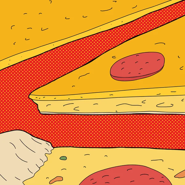 Pepperoni pizza segmenten — Stockvector