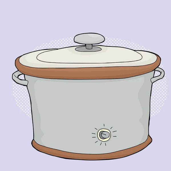 Langsom Cooker med Lid – stockvektor