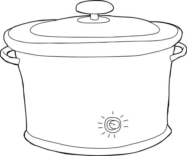Slow Cooker Outline — Stock Vector