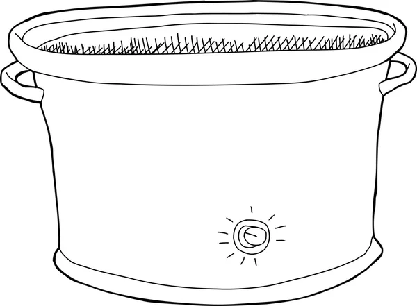 Empty Slow Cooker Outline — Stock Vector