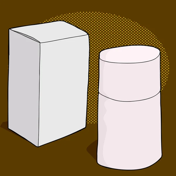 Botella y caja — Vector de stock