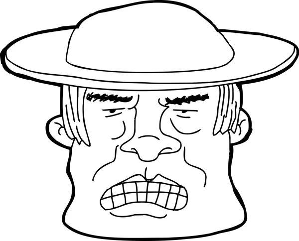 Περίγραμμα του ανθρώπου με καπέλο — Διανυσματικό Αρχείο