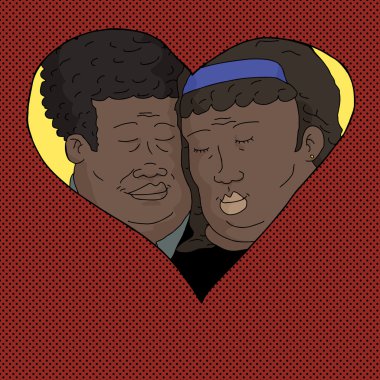 Kalbinde şirin çift