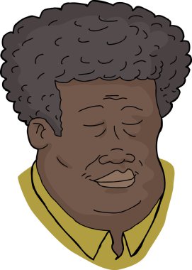 Gözleri kapalı olan neşeli adam