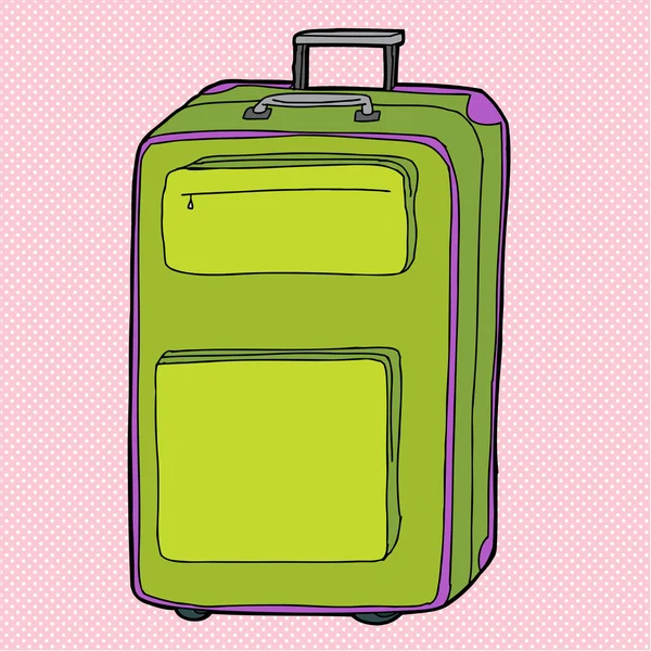 ピンクの背景の上のスーツケース — ストックベクタ
