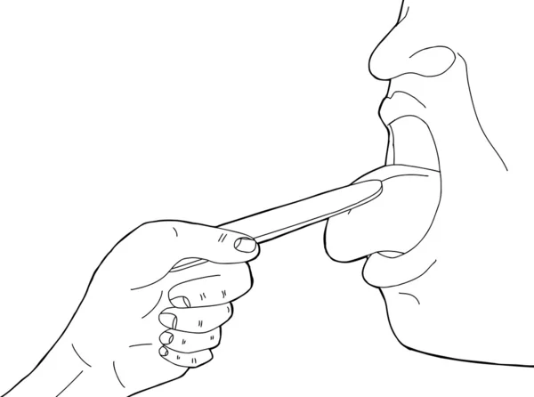 Tongue Depressor Outlilne — Stock Vector
