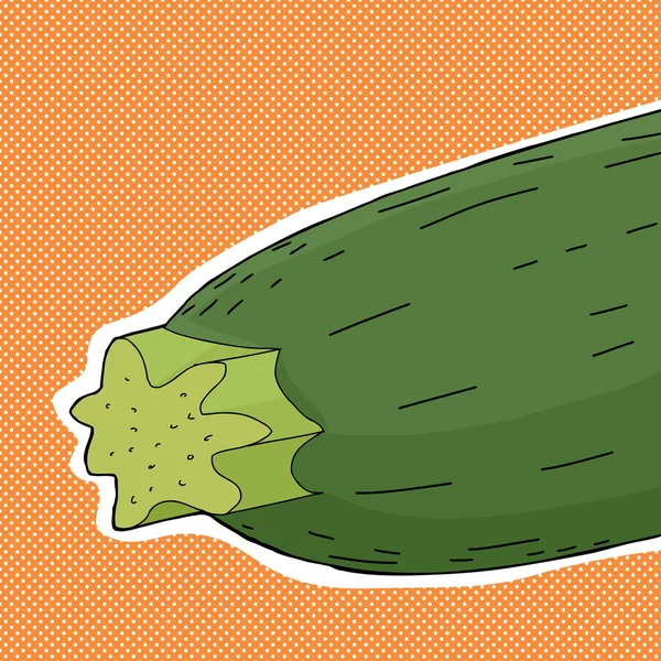 Cartoon Zucchine Close Up — Vettoriale Stock