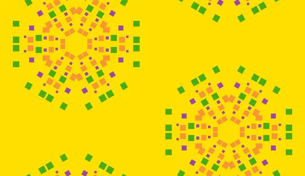 Fundo de pixel floral amarelo —  Vetores de Stock